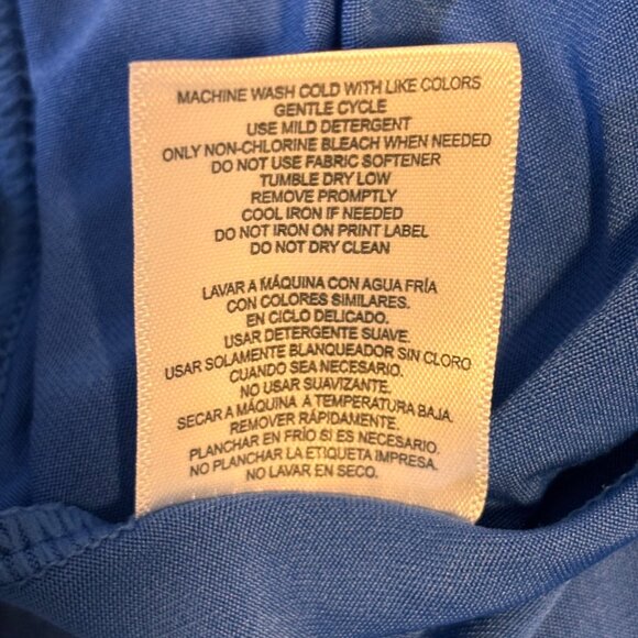 32 Degrees Cool Sleeveless Tank Dress Large Washed Indigo Built In Bra Flowy - Picture 6 of 11